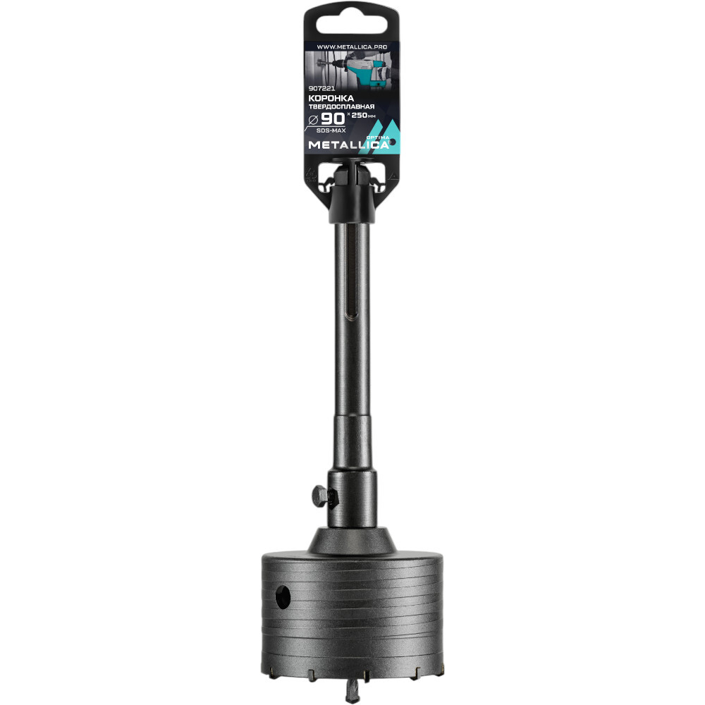 Коронка тв.спл.SDS-max METALLICA Optima 90x250/110 мм,h=50мм,М22,0х2,0 мм с адаптером   907221