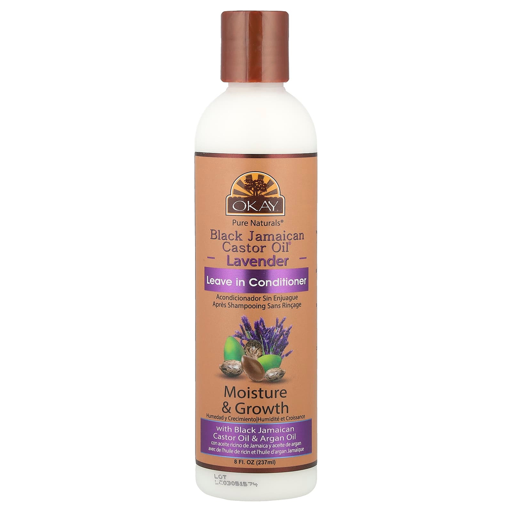 Okay Pure Naturals, Черное ямайское касторовое масло®, несмываемый кондиционер, лаванда, 237 мл (8 жидк. Унций)