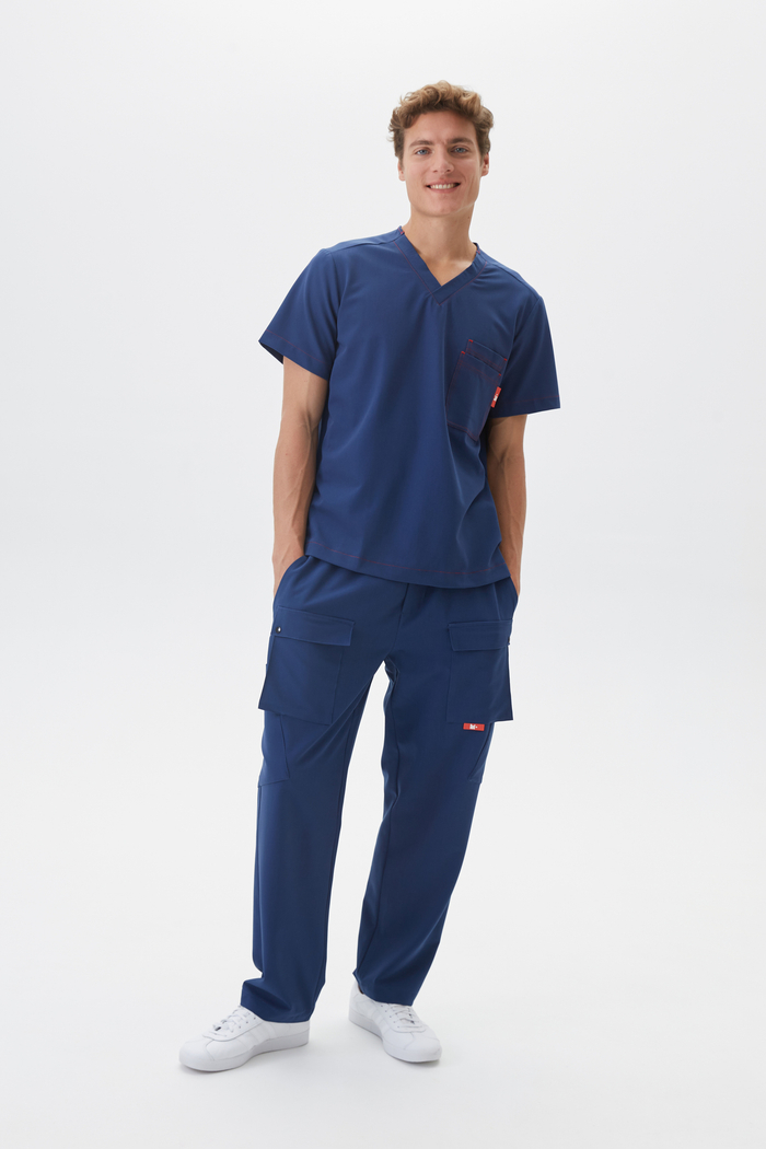 Топ медицинский мужской Гекай, индиго