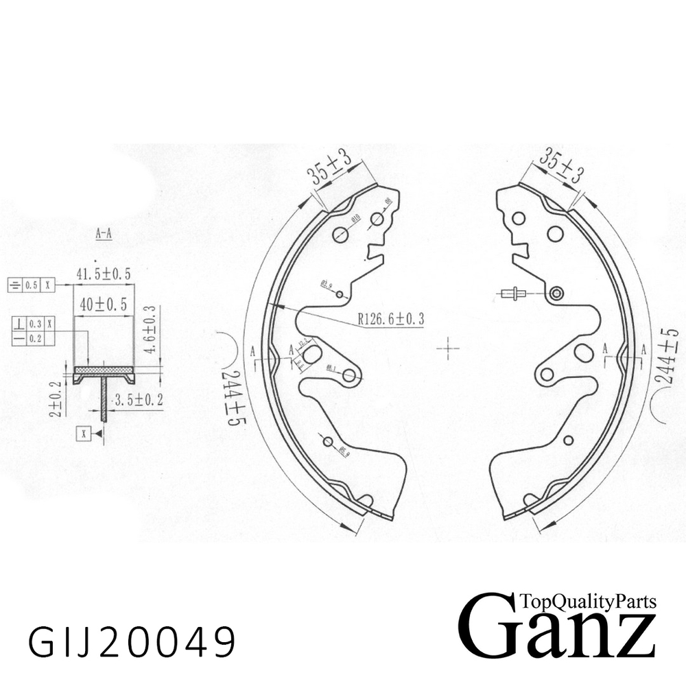 Колодки барабанные SUZUKI Grand Vitara II 1.6-2.0 05 GANZ GIJ20049