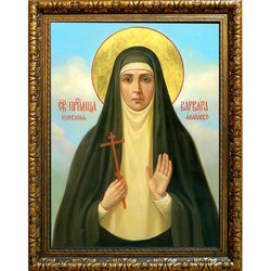 Варвара Алапаевская Святая преподобномученица. Икона на холсте.