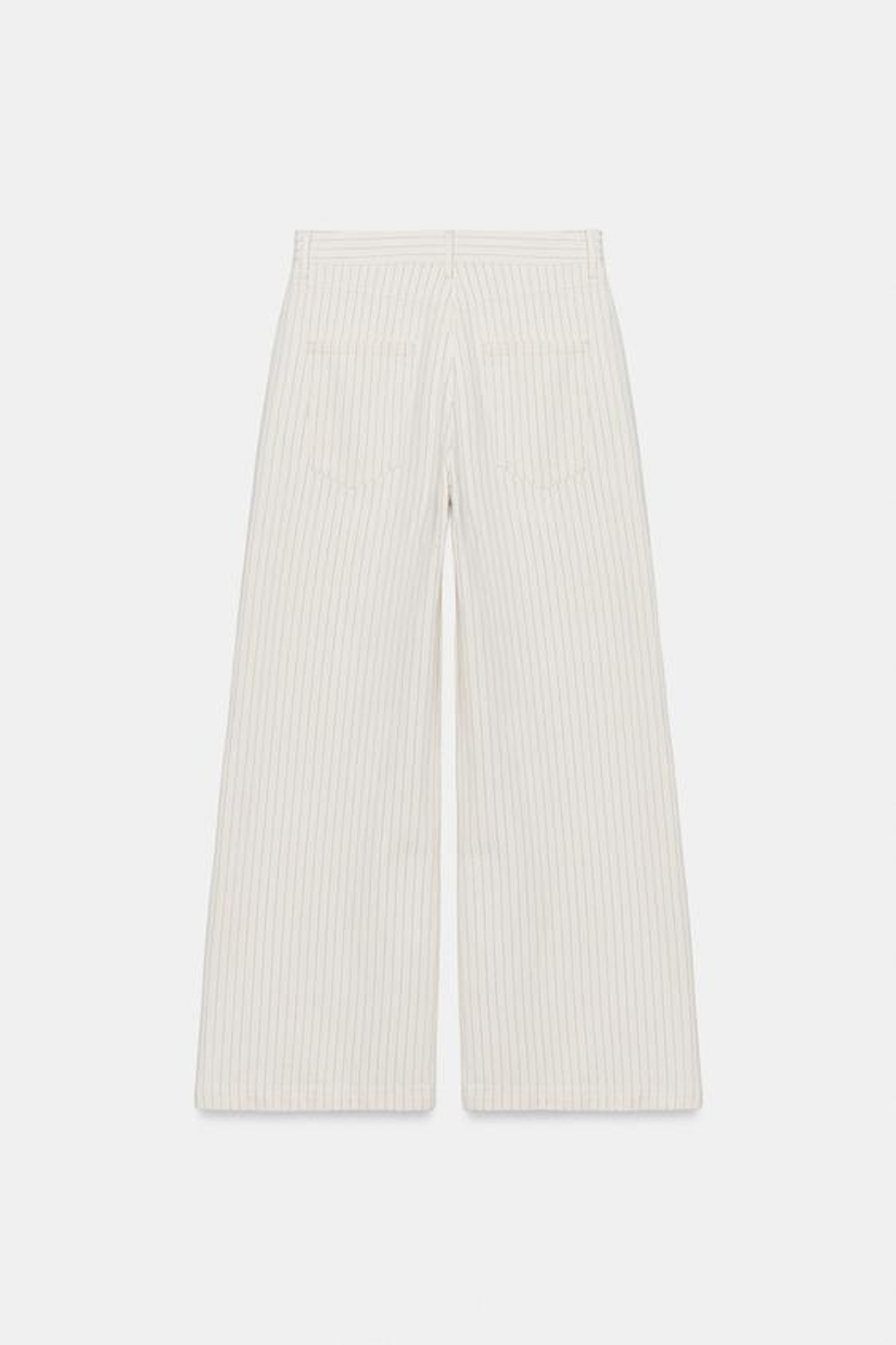 ZARA ДЖИНСЫ WIDE LEG В ПОЛОСКУ С ВЫСОКОЙ ПОСАДКОЙ — ZW COLLECTION, ЭКРЮ