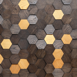 Деревянная мозаика для стен Wood Mosaic Соты спил