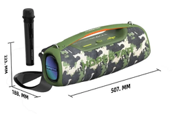 Портативная Беспроводная Bluetooth Колонка Hopestar A60, 100W / Караоке Система / Беспроводной Микрофон / Хаки