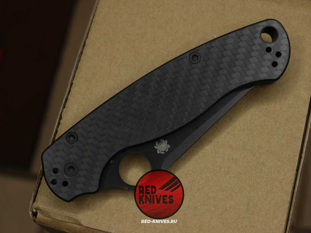 Нож Spyderco Paramilitary 2 Tanto Carbon - карбон рукоять, черный клинок RK/489
