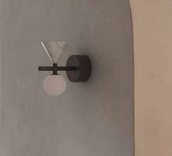 Настенный светильник Oneta черный металл / белый мрамор