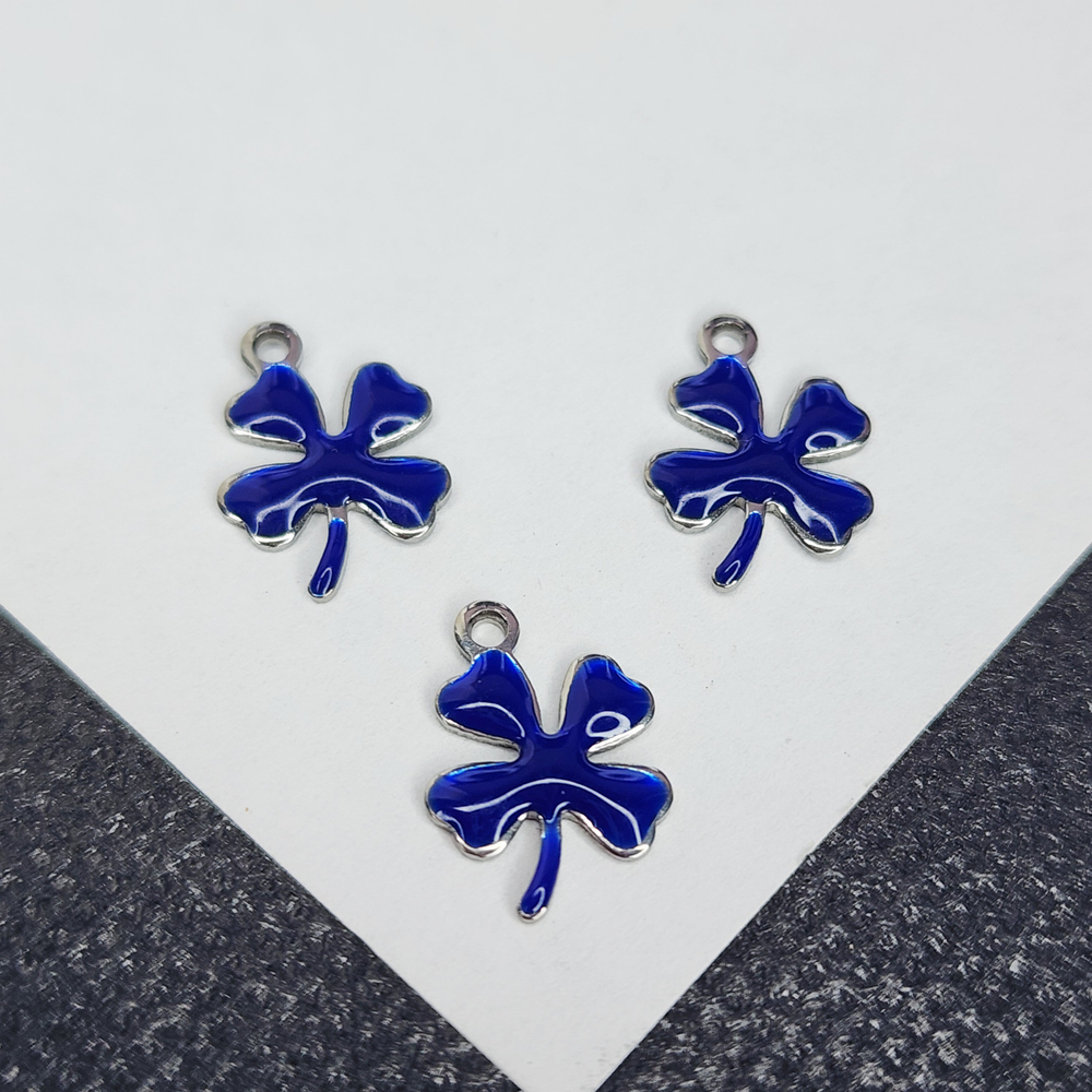 Клевер подвеска, сталь 316, цветная эмаль, р-р 12×9.5мм, штучно