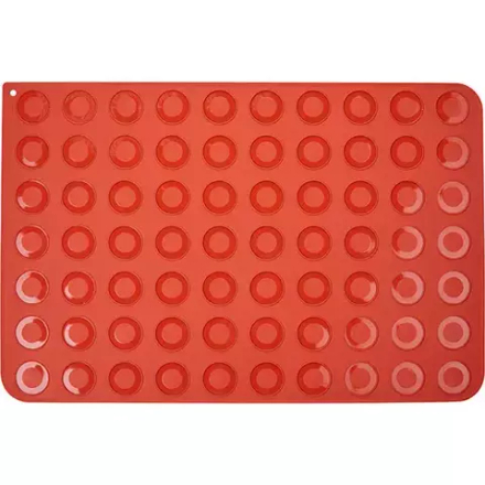 Лист конд. для 70 пирожных макарон силикон ,L=58,5,B=38,6см красный