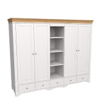 Шкаф 5-ти дверный с 4 глухими дверями и полками «Бейли» белый воск/антик