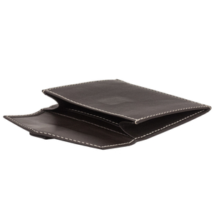 Кошелек-картхолдер Perle из кожи теленка, темно-коричневого цвета