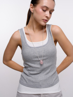 Сотуар "Egg" с розовым кварцем Silver