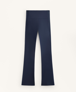 OYSHO Расклешенные брюки Comfortlux с высокой талией и отделкой в рубчик, синий