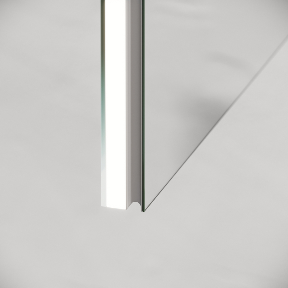 Зеркальный шкаф для ванной комнаты из алюминия Sancos Evoke 600x700х136 мм, с LED подсветкой, арт. SC8060