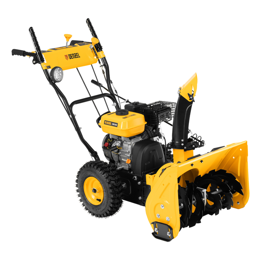 Гибридная снегоуборочная машина с функц. подметания SWB-800, 212 сс, руч. старт, 2 насадки// Denzel