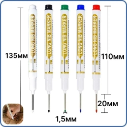Маркер строительный разметочный перманентный, с длинным наконечником