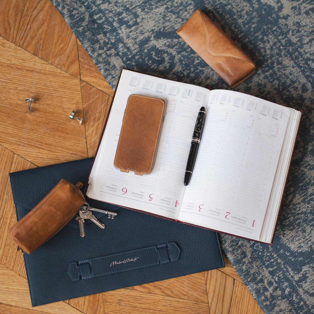 Ключница Coffre из кожи теленка цвета винтаж