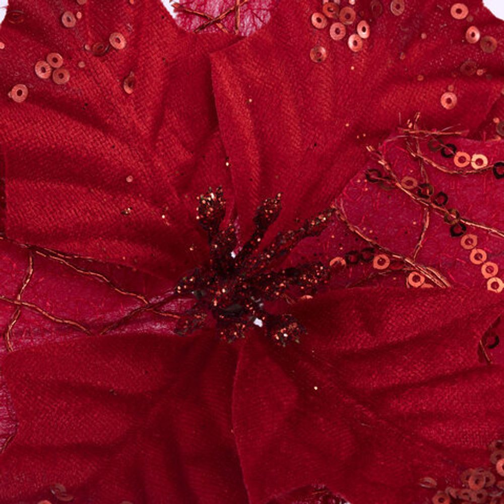 Украшение елочное 1 шт., "Цветок", диаметр 22 см, длина 20 см, ассорти 3 дизайна, ЗОЛОТАЯ СКАЗКА, 592420