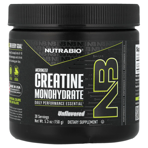 NutraBio, Performance, микронизированный моногидрат креатина, 150 г (5,3 унции)