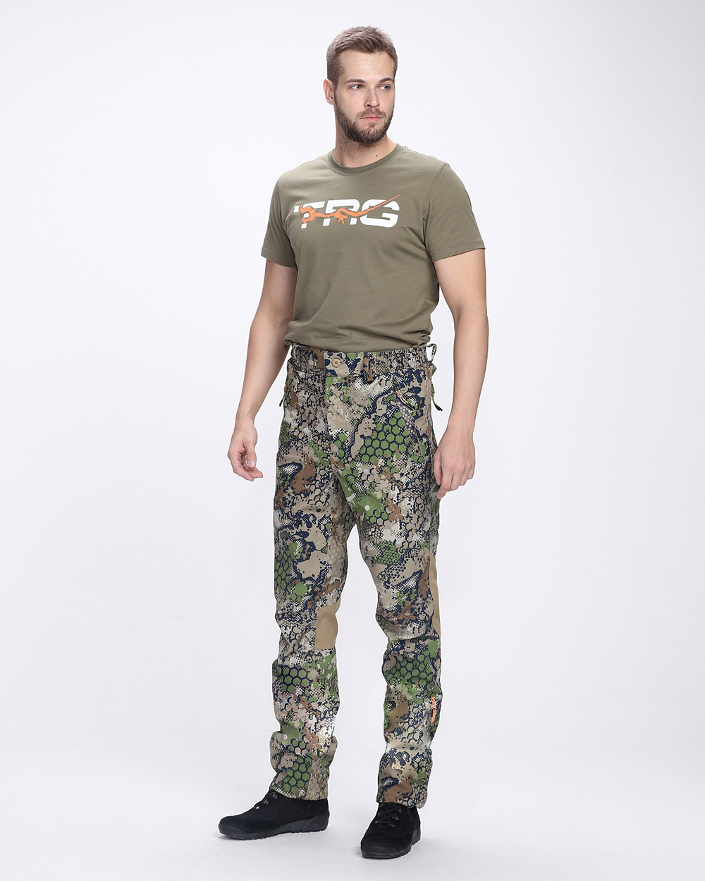 Демисезонный Костюм "CHAMELEON PRO" -5 (SoftShell, Forest Green/Beige)