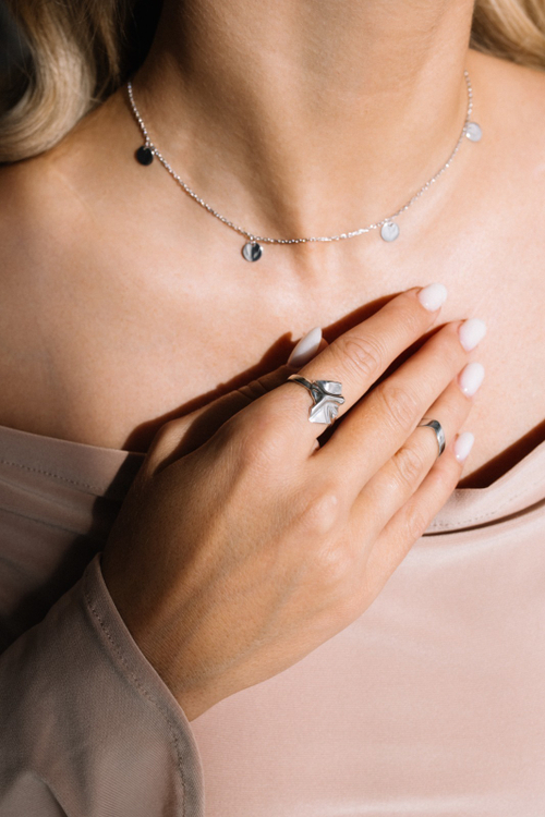 Кольцо "Мятая пластина"