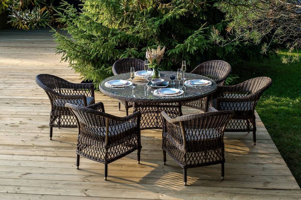 "Эспрессо-150 S" обеденная группа плетеная, цвет коричневый