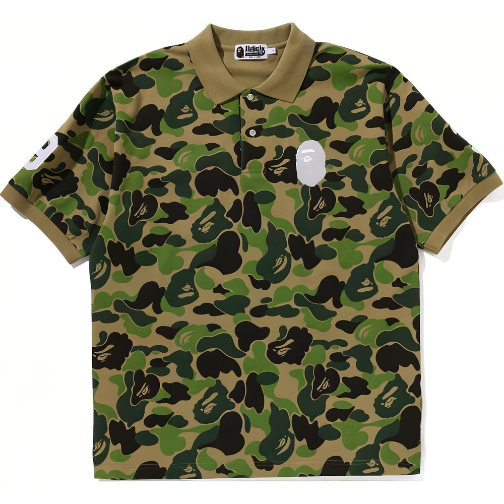 A Bathing Ape Abc Camo Pile Jacquard Relaxed Fit Polo Shirt зеленый