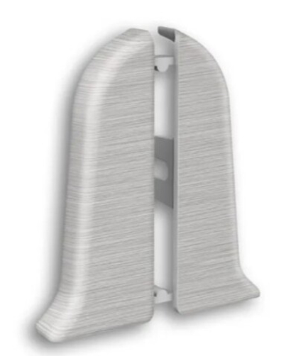 Торцевые (пара) для плинтуса 85мм "Идеал Классик", 186 Алюминий