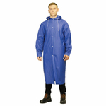 Дождевик-плащ синий на кнопках, EVA, многоразовый, прочный, универсальный размер, Komfi, 23319