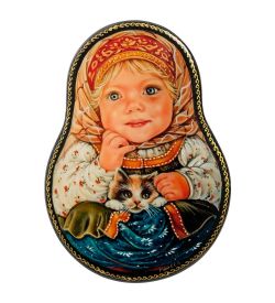 ШК-19/ 1-D Шкатулка в технике декупаж «Матрешка» (11,5х8,5х3)