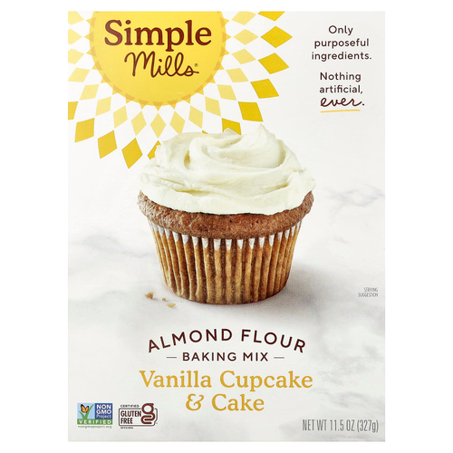 Simple Mills, Смесь для выпечки из миндальной муки, ванильный кекс и торт, 327 г (11,5 унции)