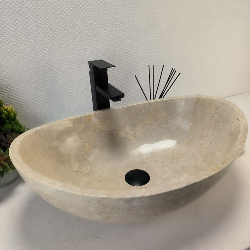 Раковина из мрамора Oval Cream OM-62837 55*37*19 100