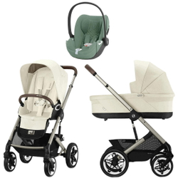 Коляска Cybex Talos S Lux TPE complete Cloud T Leaf Green Plus 3 в 1 Seashell Beige с дождевиками