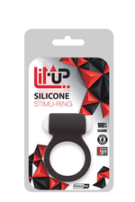 Чёрное эрекционное виброкольцо LIT-UP SILICONE STIMU RING 3 BLACK (Цвет: черный)