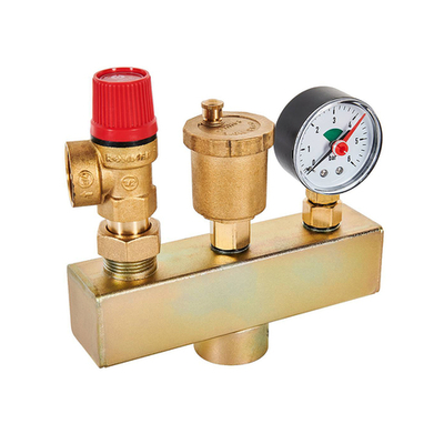 Группа безопасности котла ROMMER - 1" (до 50 кВт, PN3, Tmax 100°C, без теплоизоляции)