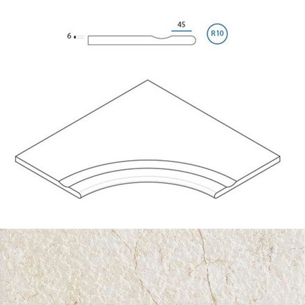 Спецэлемент CONTEMPORA X2 PURE BORDO SVASATO ANGOLARE ROUND 30 (620090000272)