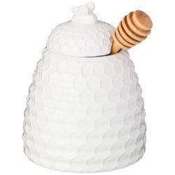 БАНКА ДЛЯ МЕДА LEFARD С ДЕРЕВ. ЛОЖКОЙ 400 МЛ (КОР=24ШТ.)