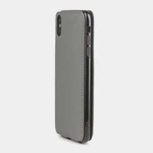 Чехол для iPhone XS Max из натуральной кожи теленка, стального цвета