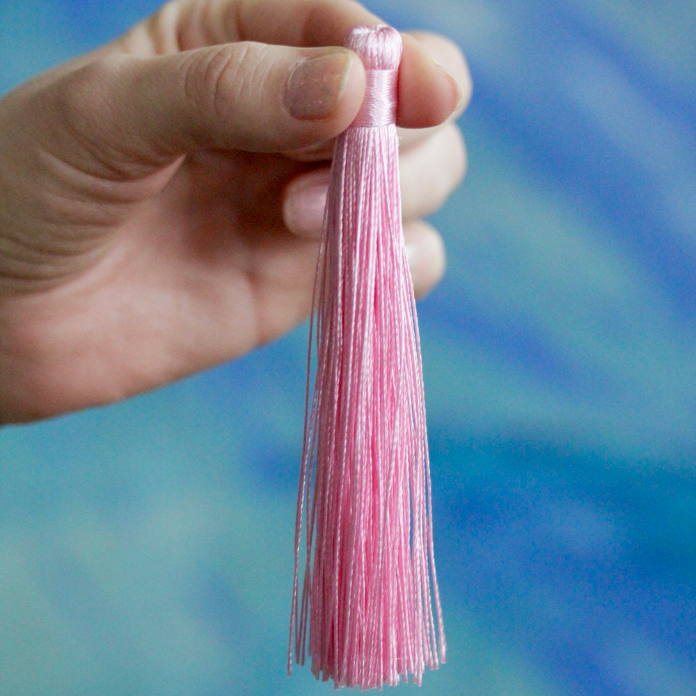 Кисточка - подвеска шелковая розовая (без крепления)