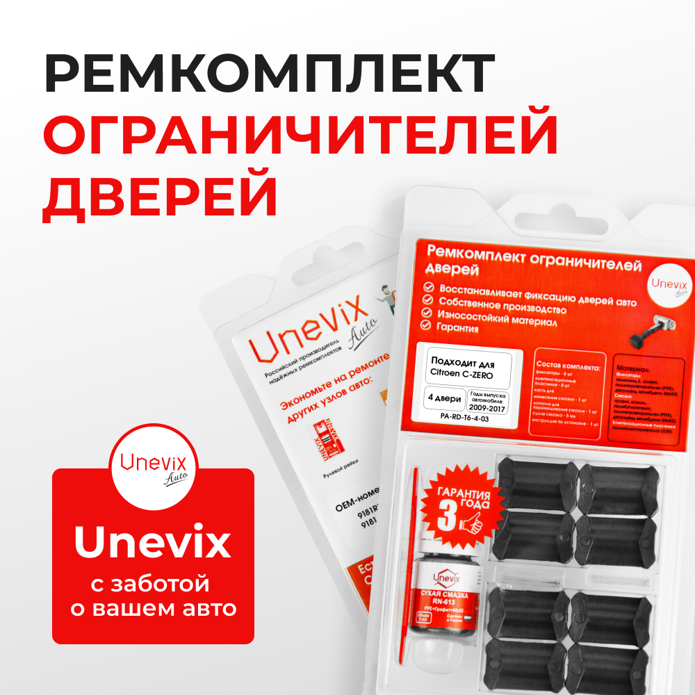 Ремкомплект ограничителей дверей Citroen C-ZERO - B (4 двери, тип 6) 2009-2017