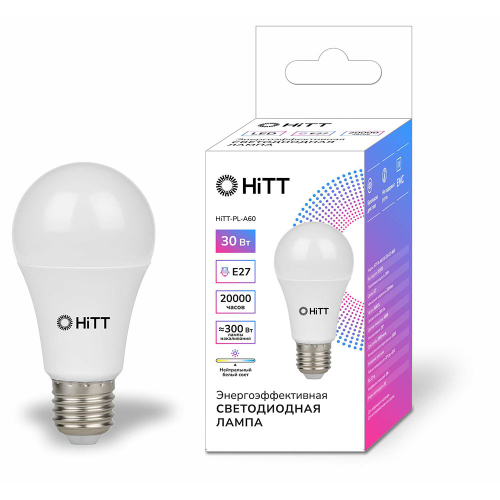 Лампа HiTT-PL-A60-27-230-E27-3000