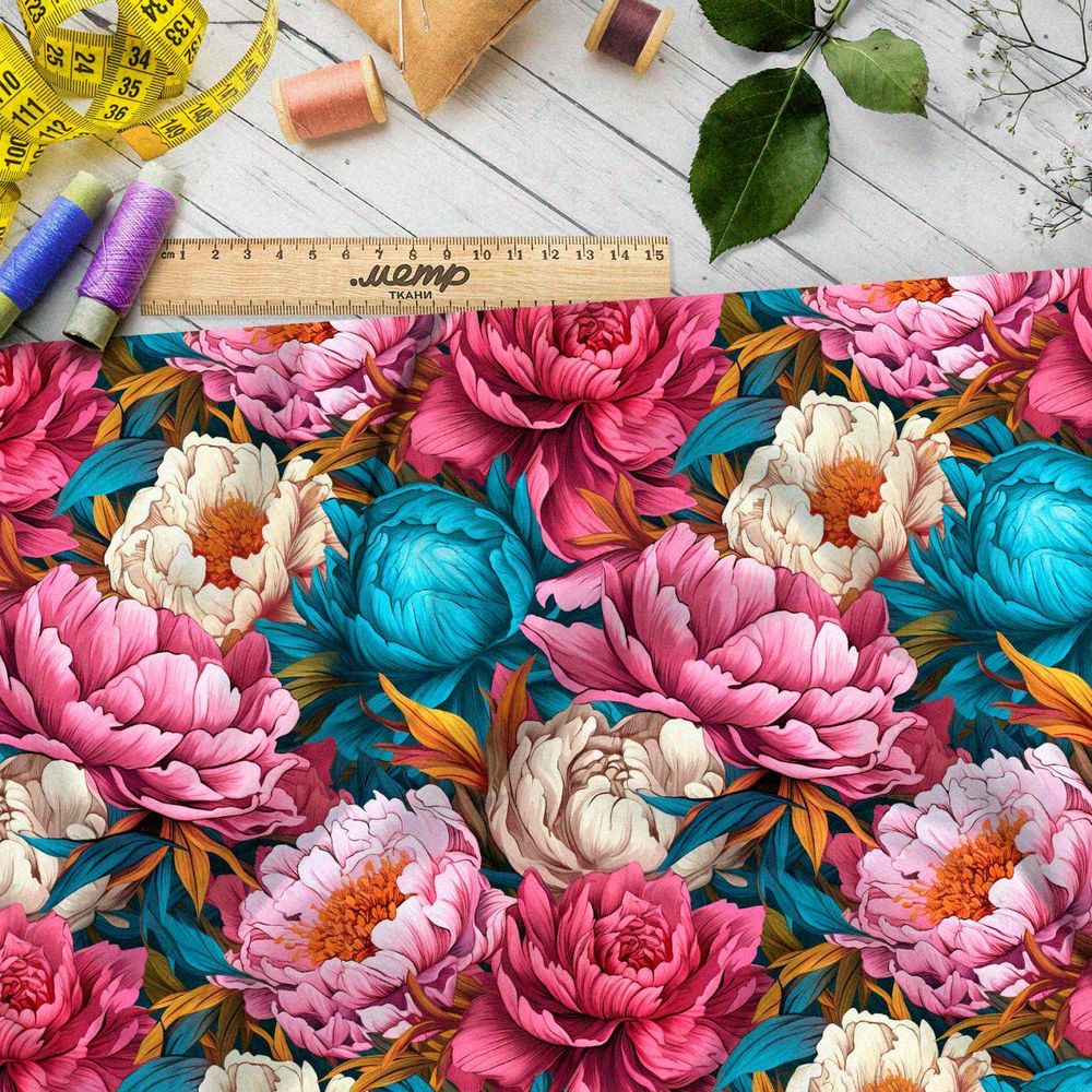 Ткань Барби разноцветие роз