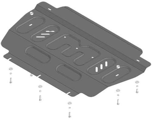 защита радиатора. 2 мм, Сталь для KGM Rexton 2023-н.в., Motodor.72804