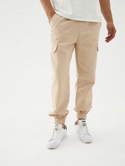 Джоггеры карго хлопковые. Песок