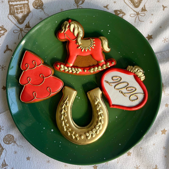 Новогодние пряники - СИМВОЛ ГОДА - практическое занятие по росписи