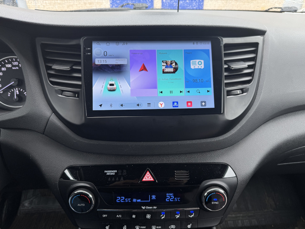 Магнитола для Hyundai Tucson 3 2015-2018 (без штатной КЗВ, рамка черная) - Teyes CC4-PRO монитор 9.5" 2K QLED на Android 13, Snapdragon 778G, AI, CarPlay, DSP, 4G SIM-слот