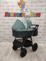 Коляска модульная Indigo Charlotte Sity cs 02 (т.серый+шалфей)