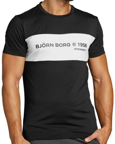 Мужская теннисная футболка Björn Borg Stockholm Blocked T-shirt M - black beauty