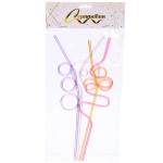 Трубочка для коктейля «Неоновый вихрь» (набор 4 шт), микс цветов