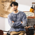 Американский тяжелый ретро свитер мужской зимний толстый,цвет градиент