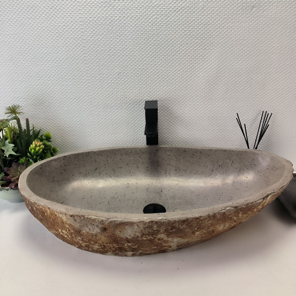 Раковина из речного камня RS-63631 (77*40*15) 0124
